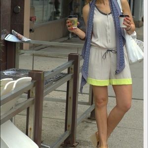 Club Monaco romper with neon detail