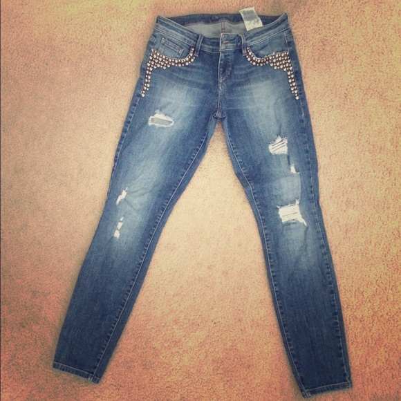 Studded denim jeans - Picture 1 of 4