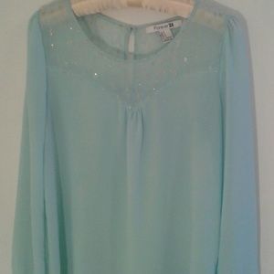 Sheer mint blouse