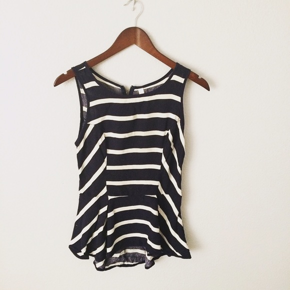 Navy blue striped blouse