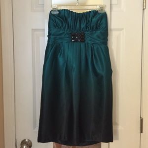 Teal and black ombré dress