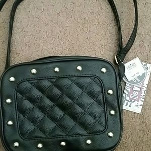 Black purse w gold beads