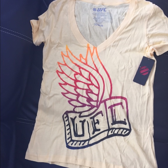 BRAND NEW • UFC Short Sleeve Yellow Top • Women’s XL