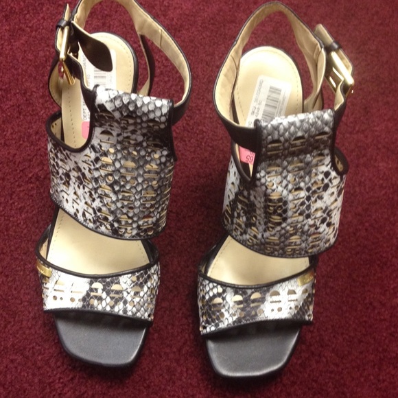 New Calvin Klein snakeskin high heels