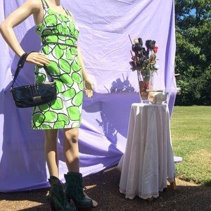 Rare edition green neon green and white dress