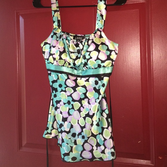 Silky Floral Polka Dot Top