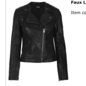 Topshop faux leather jacket size 12 Large Black