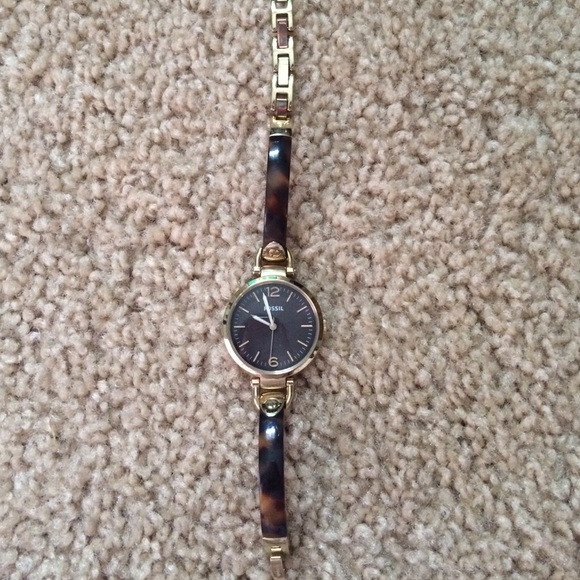 GEORGIA TORTOISE RESIN & STAINLESS STEEL WATCH