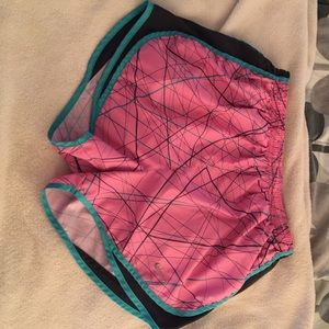 Pink/black/mint Nike running shorts