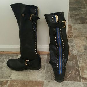 Steve Madden Leather Studded Boots