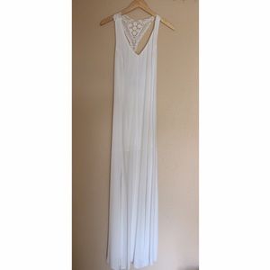 White dress with crochet details