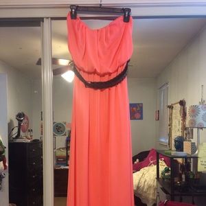 Pink Strapless Maxi Dress