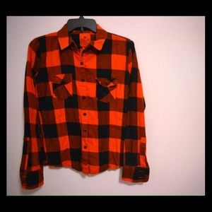 Nollie Red and Black Flannel Top