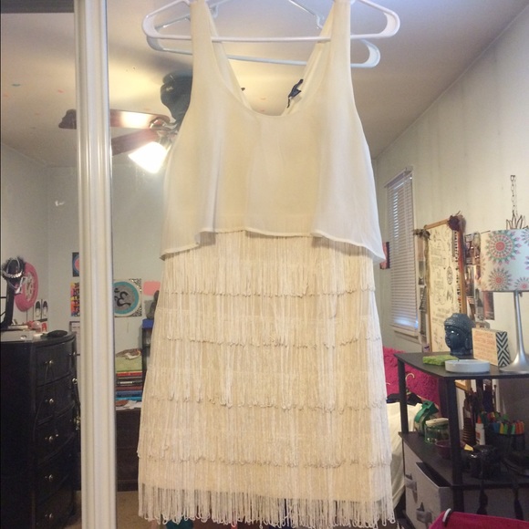 Cream Tassel Dress