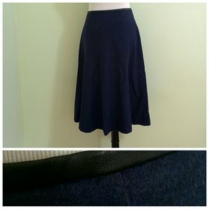 Lafayette 148 x Loro Piana navy cashmere skirt