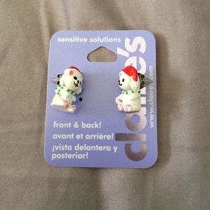 Cute teddy bear Santa earrings!
