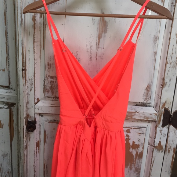 NWT Neon Orange Romper Sz Sm - Picture 2 of 4