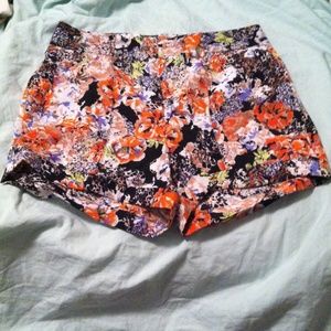 High waisted floral shorts