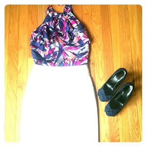 Banana Republic Cream Pencil Skirt - 00P