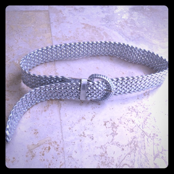 Silver weaved belt