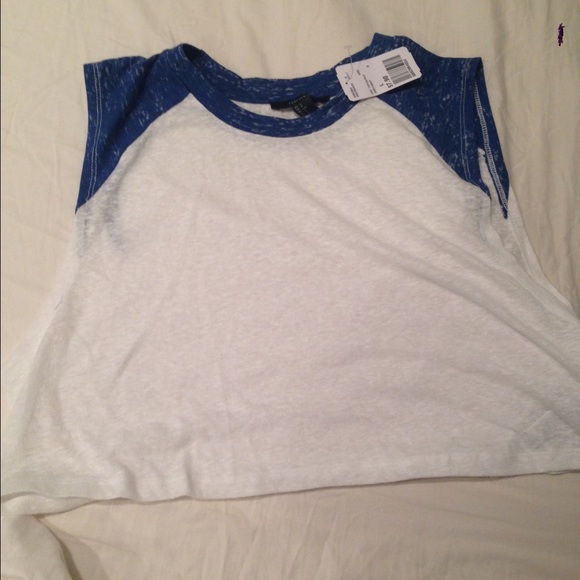 White and blue crop top forever21