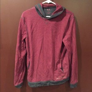 Armani exchange maroon and gray striped hoodie