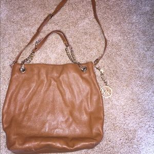 Authentic Michael Kors Tan Leather Crossbody Purse