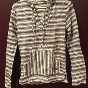 Rocky black and white beach hoodie