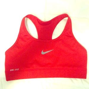 Red Nike Dri-Fit sports bra, perfect condition