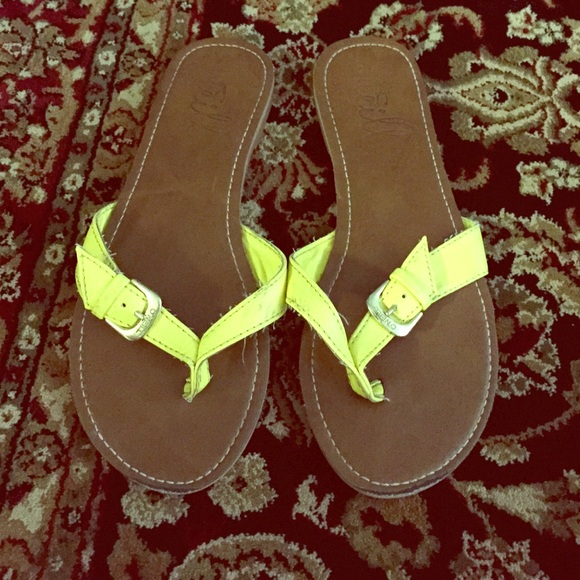 Yellow flip flops