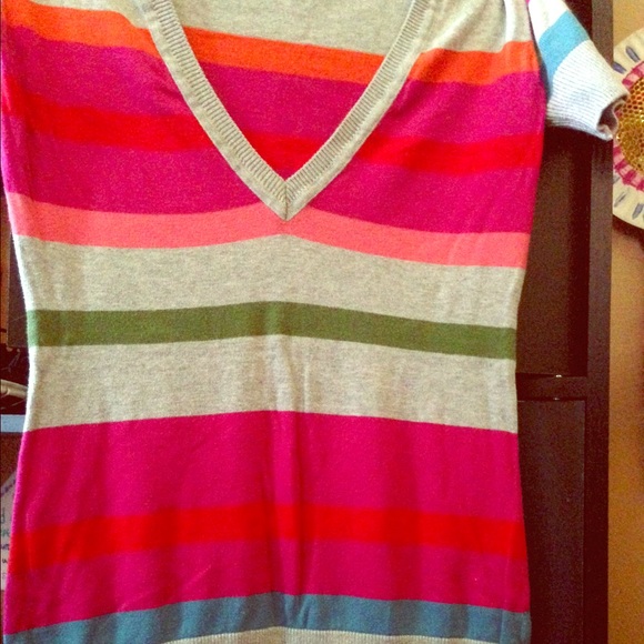 Colorful stripes long top