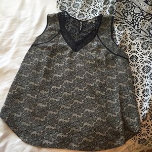 NWOT Black Lace Pattern Top