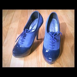 Blue High Heeled Booties