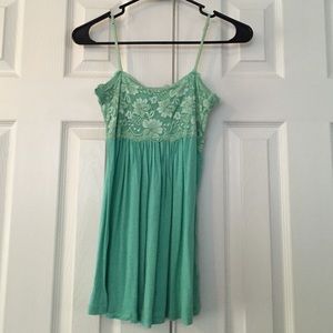 Mint spaghetti strap tank top, size S