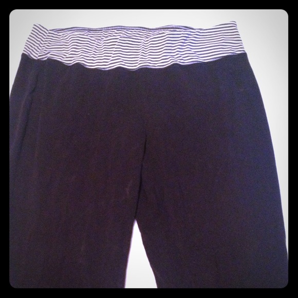 Black and white striped pants