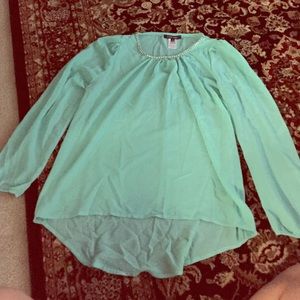 Light blue sheer blouse