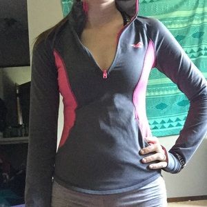 Hollister Athletic Gray and Pink Long Sleeve
