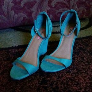 Turquoise Wedge Heels