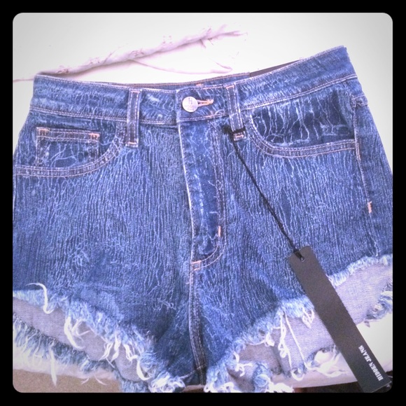 Washed denim highwasited shorts