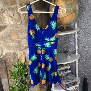 Royal blue pineapple romper