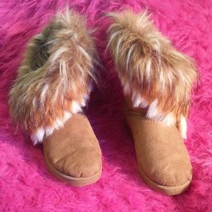 Faux Fox Fur Boots