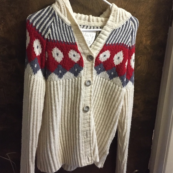 Hooded knit sweater