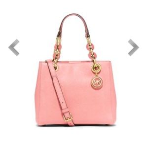Cynthia Small leather Satchel. Pale/blush pink