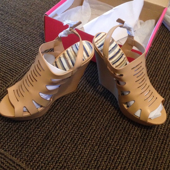 Nude Wedge Cutout Heel