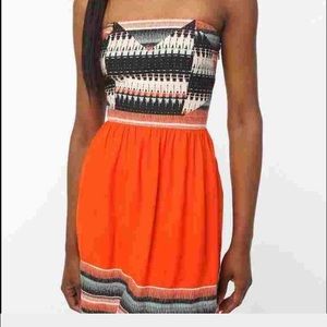 Urban Outfitters Printed Strapless Dress