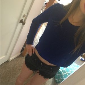 Blue Crop Sweater