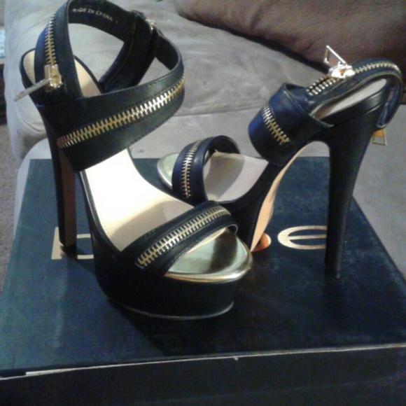 Bebe gold zipper shoes