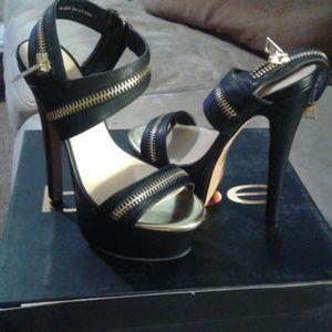 Bebe gold zipper shoes