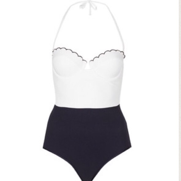 Topshop Scalloped Swimsuit - Size 4