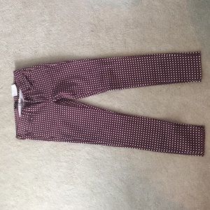 Jcrew burgundy print pants